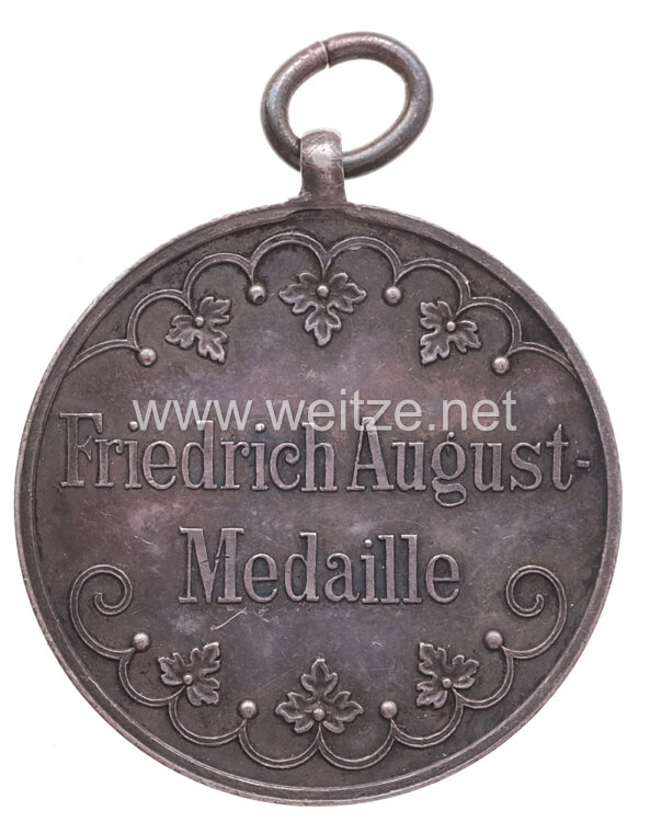 Sachsen Königreich Friedrich August Medaille in Silber  Bild 2