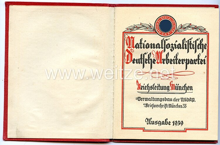 NSDAP - Mitgliedsbuch Nr. 6274345 für den Partei - Angehörigen aus  Wien Bild 2