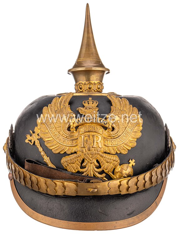 Preußen Pickelhaube für einen Offizier im 1. Hannoverschen Infanterie-Regiment Nr. 74 Bild 2