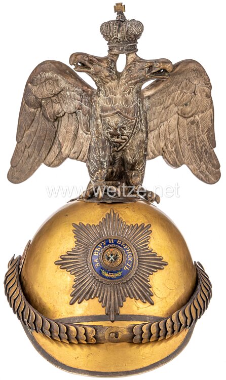 Zaristisches Rußland Helm für Offiziere des Chevalier-Garde-Regiments bzw. des Leib-Garde-Kürassier-Regiments des Zaren Bild 2